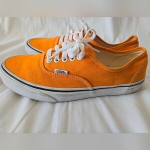 Vans Authentic Orange Canvas Heritage Low Top Lace Up Mens 8.5 Womens 10